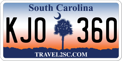 SC license plate KJO360