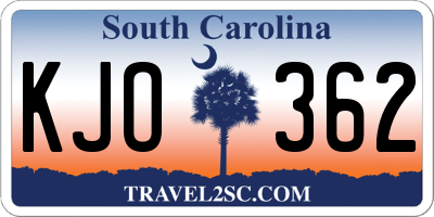 SC license plate KJO362