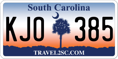 SC license plate KJO385