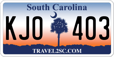 SC license plate KJO403