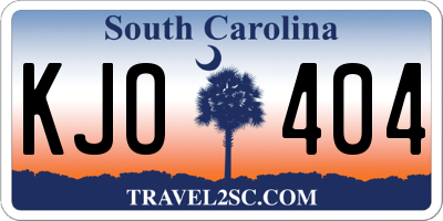 SC license plate KJO404