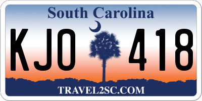 SC license plate KJO418
