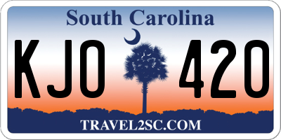 SC license plate KJO420