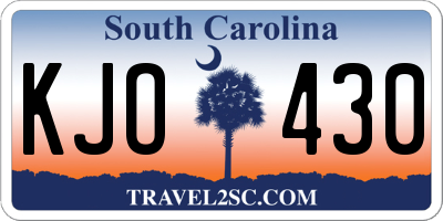 SC license plate KJO430