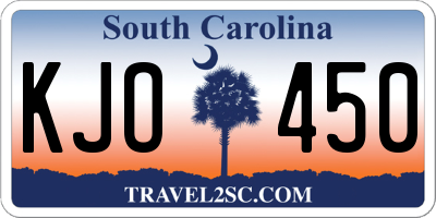 SC license plate KJO450