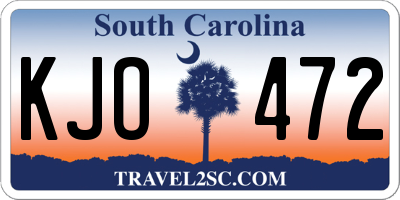 SC license plate KJO472