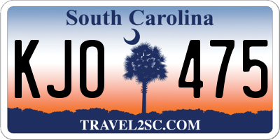SC license plate KJO475