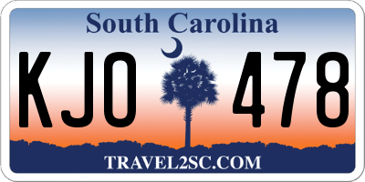 SC license plate KJO478