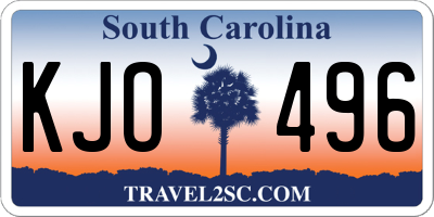 SC license plate KJO496