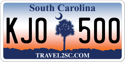 SC license plate KJO500