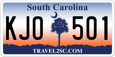 SC license plate KJO501