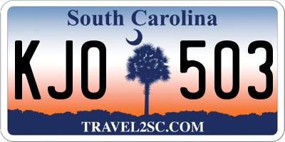 SC license plate KJO503