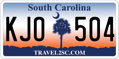 SC license plate KJO504