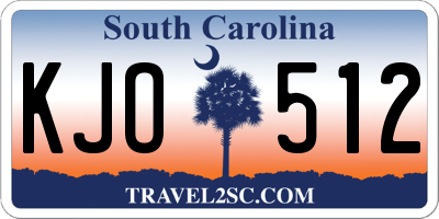 SC license plate KJO512