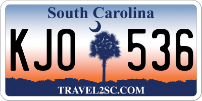 SC license plate KJO536