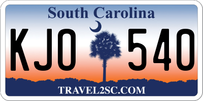 SC license plate KJO540