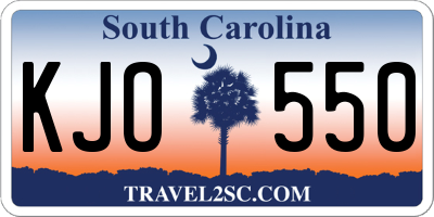 SC license plate KJO550