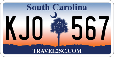 SC license plate KJO567