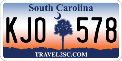 SC license plate KJO578