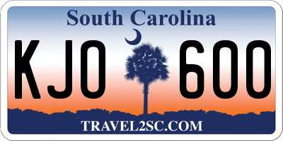 SC license plate KJO600