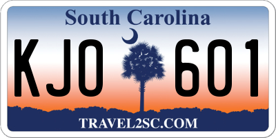 SC license plate KJO601