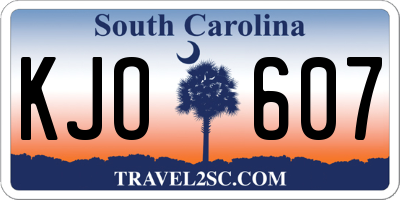 SC license plate KJO607