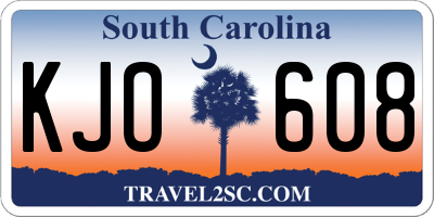 SC license plate KJO608