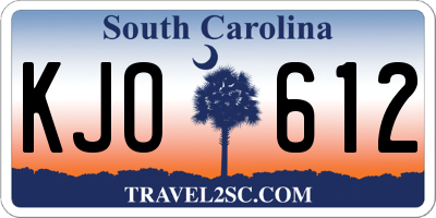 SC license plate KJO612