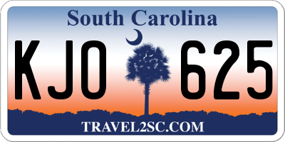 SC license plate KJO625