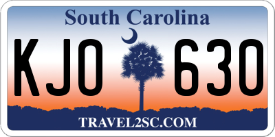 SC license plate KJO630