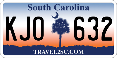 SC license plate KJO632