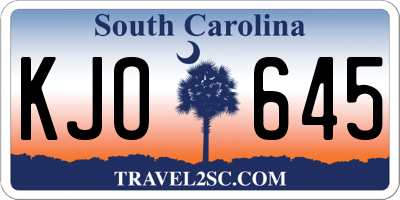 SC license plate KJO645
