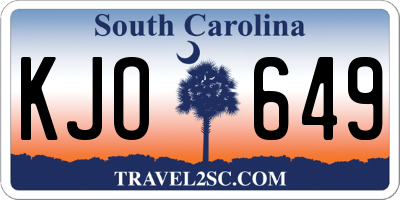 SC license plate KJO649