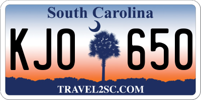 SC license plate KJO650