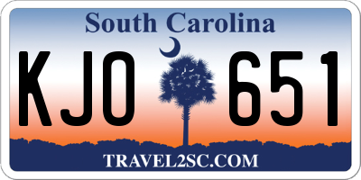 SC license plate KJO651