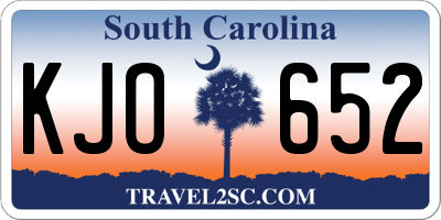 SC license plate KJO652