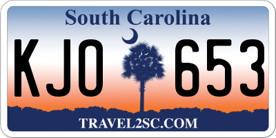 SC license plate KJO653