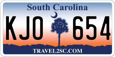 SC license plate KJO654
