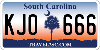 SC license plate KJO666