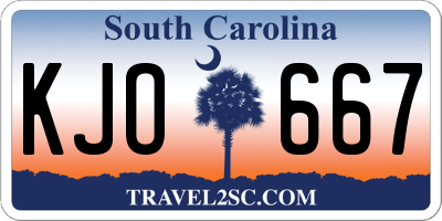 SC license plate KJO667