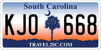 SC license plate KJO668