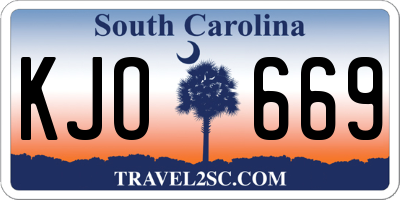 SC license plate KJO669