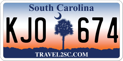 SC license plate KJO674