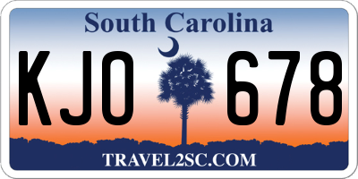 SC license plate KJO678