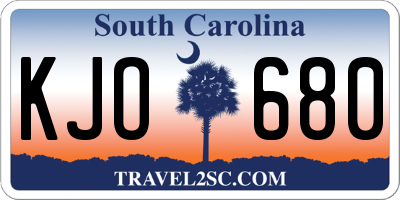 SC license plate KJO680