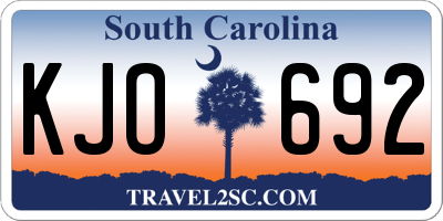 SC license plate KJO692