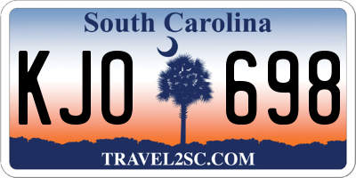 SC license plate KJO698
