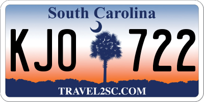SC license plate KJO722
