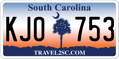 SC license plate KJO753