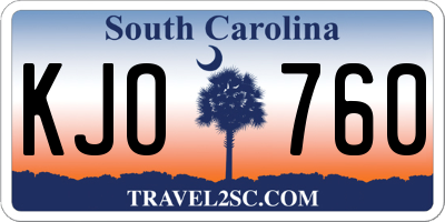 SC license plate KJO760